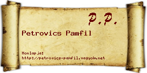 Petrovics Pamfil névjegykártya